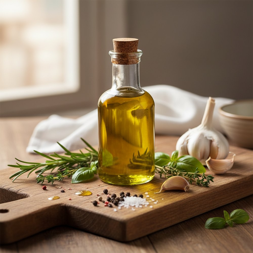 Huile d'olive et herbes fraîches